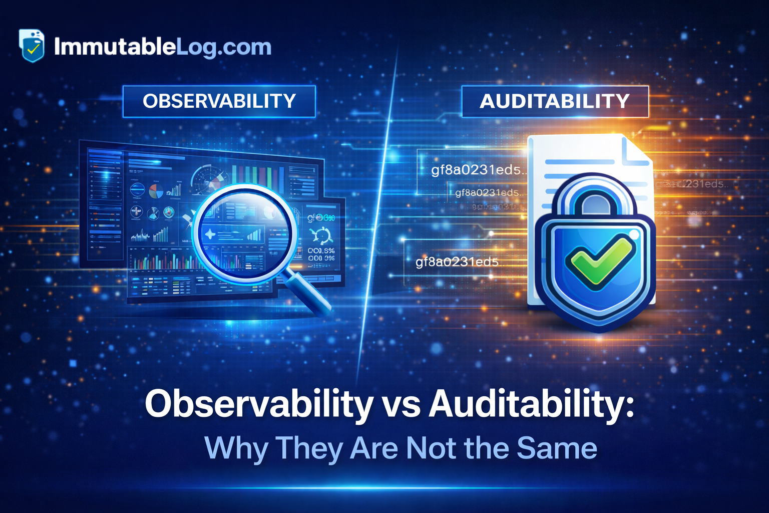 Observability vs Auditability: Why They Are Not the Same — ImmutableLog
